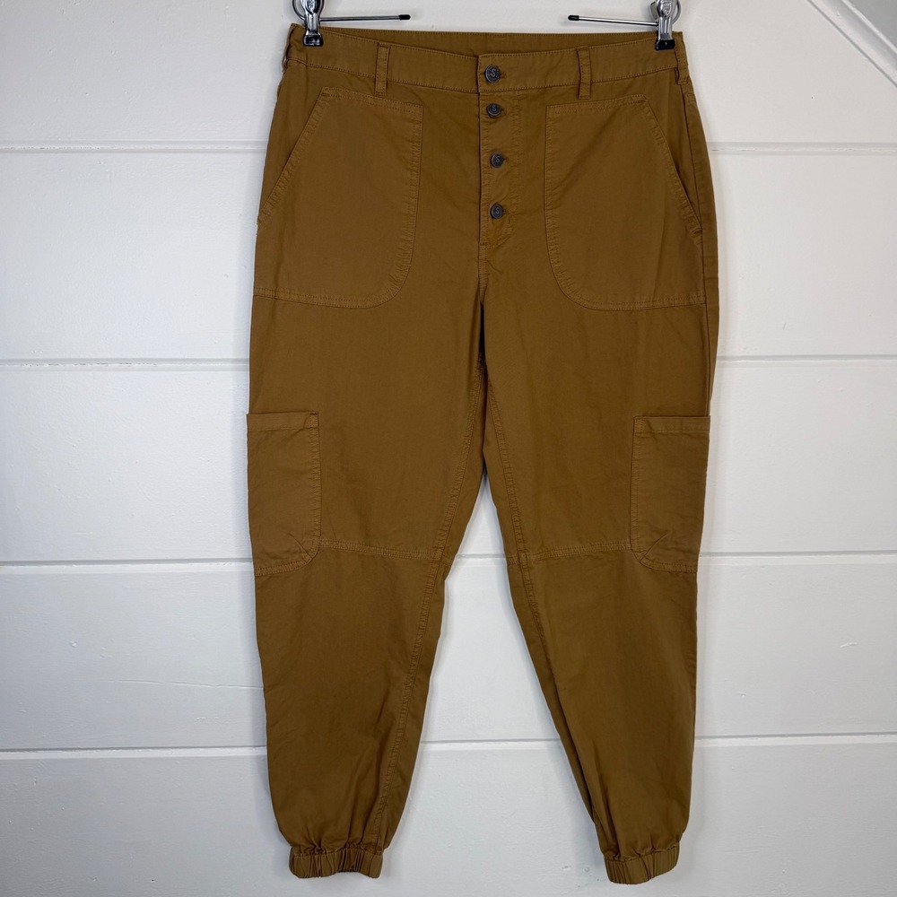 Sundance Jolienne Cargo Twill Cotton Jogger Pants Button Fly Utility Size 8